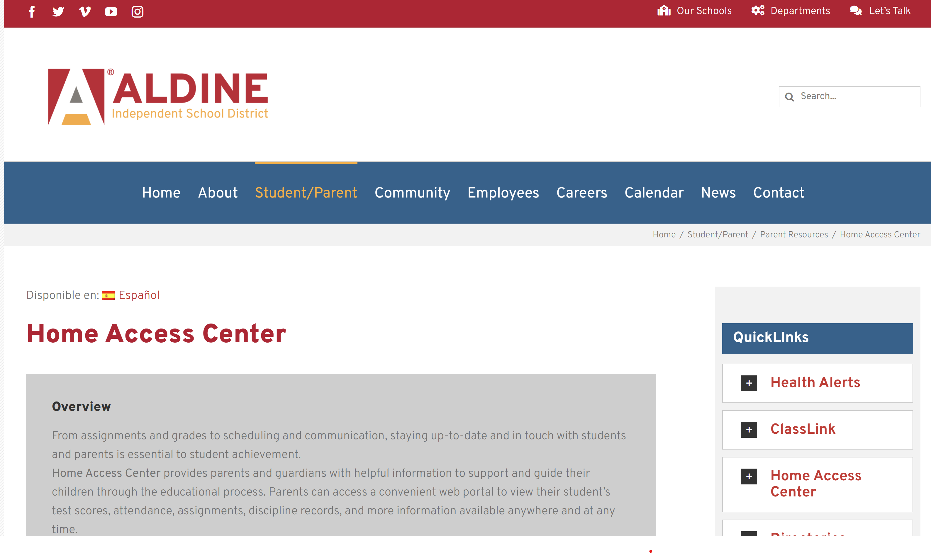 Mastering Aldine Home Access Center (HAC)